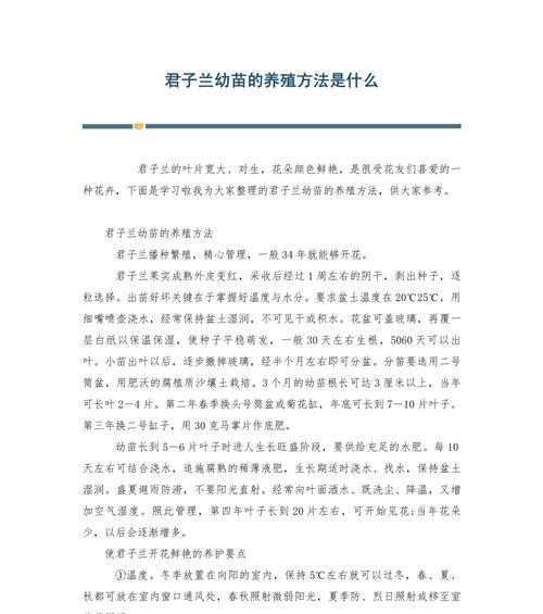 君子兰的养殖技巧和注意事项？